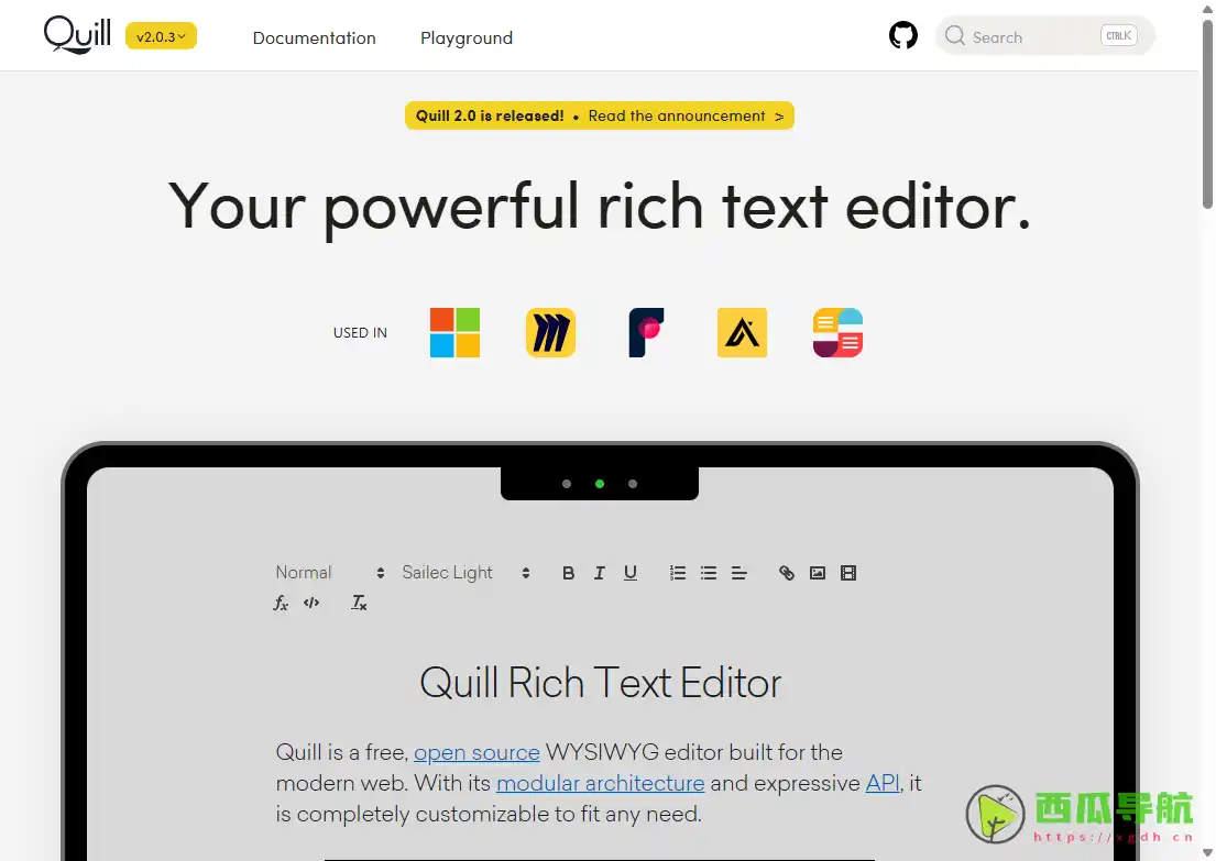 功能强大且可高度定制的富文本编辑器：Quill 提供现代 Web 编辑解决方案