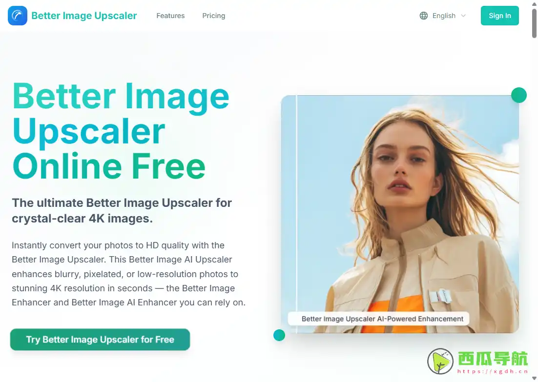 AI照片增强与模糊消除工具：Better Image