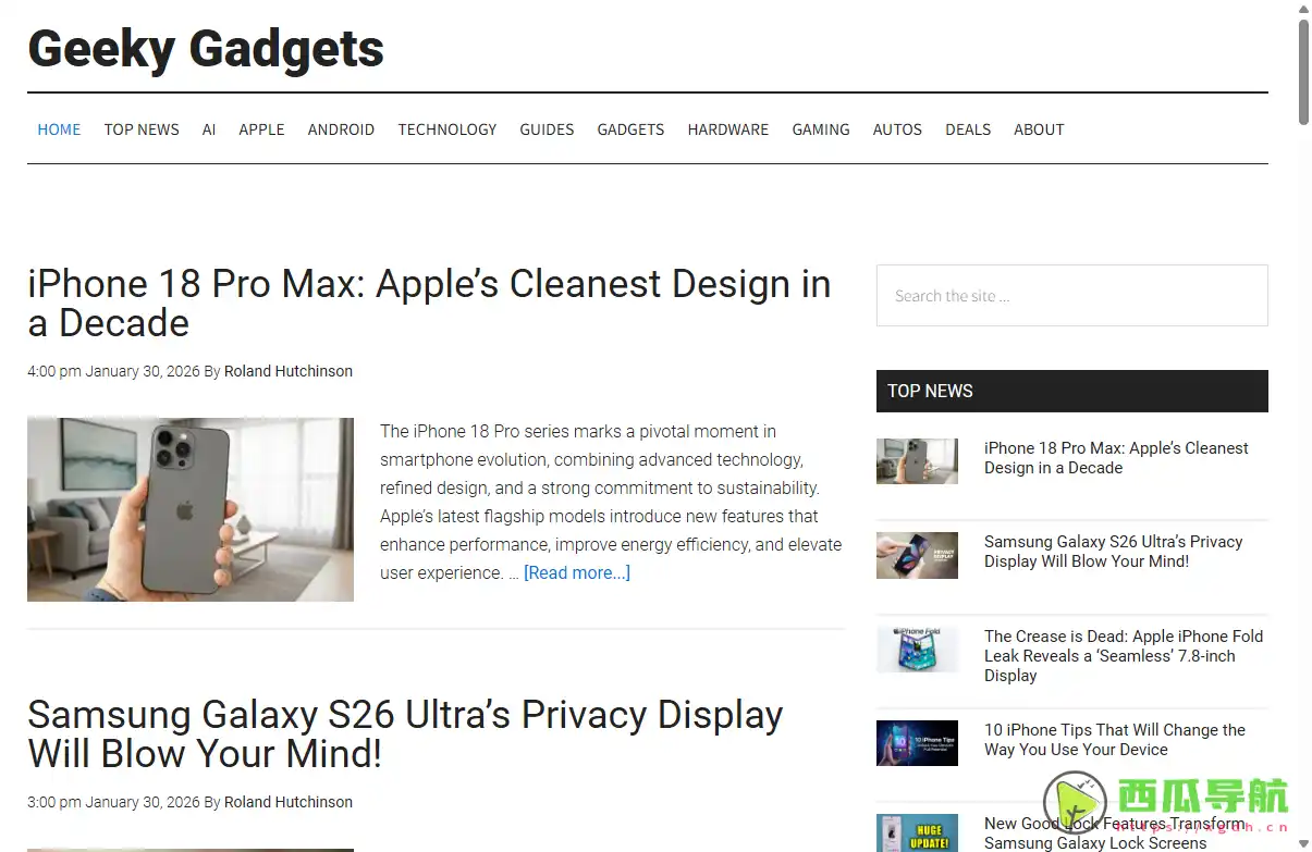 最新科技新闻与数码评测平台：Geeky-Gadgets