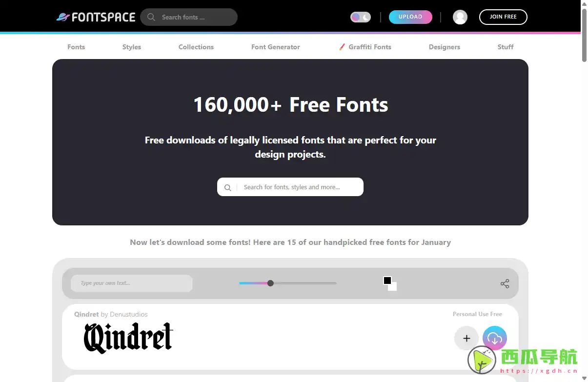 FontSpace海量免费字体资源与设计创意支持平台