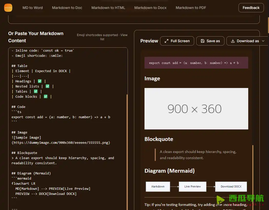 高效 Markdown 转 Word 工具：mdtoword.org 一键生成专业 DOCX