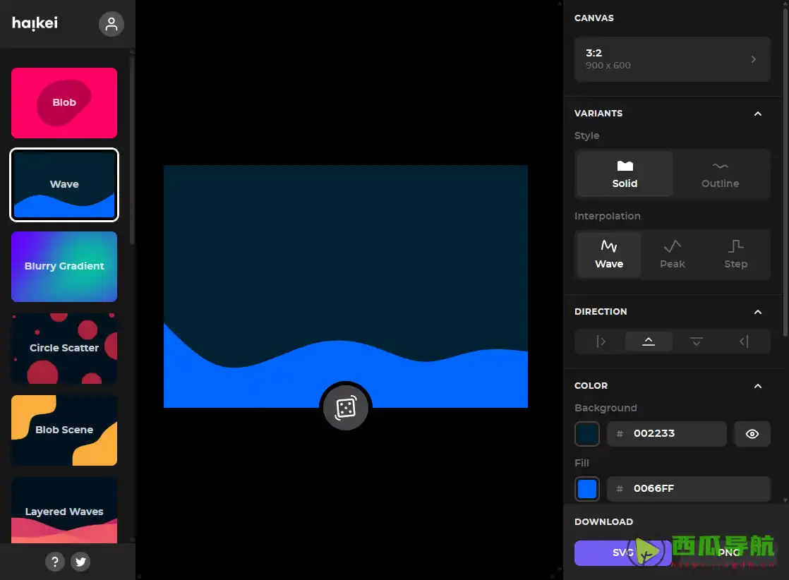 Haikei：高度可定制的在线SVG背景生成器