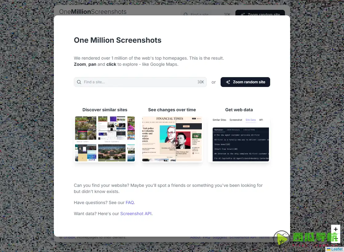 One Million Screenshots：海量网站首页截图聚合浏览工具