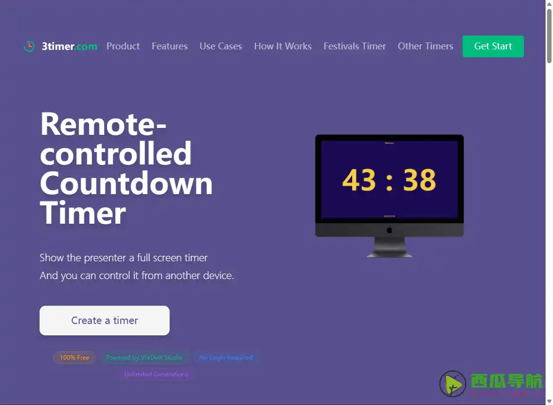 3timer：演讲会议时间精准控制的在线遥控倒计时工具