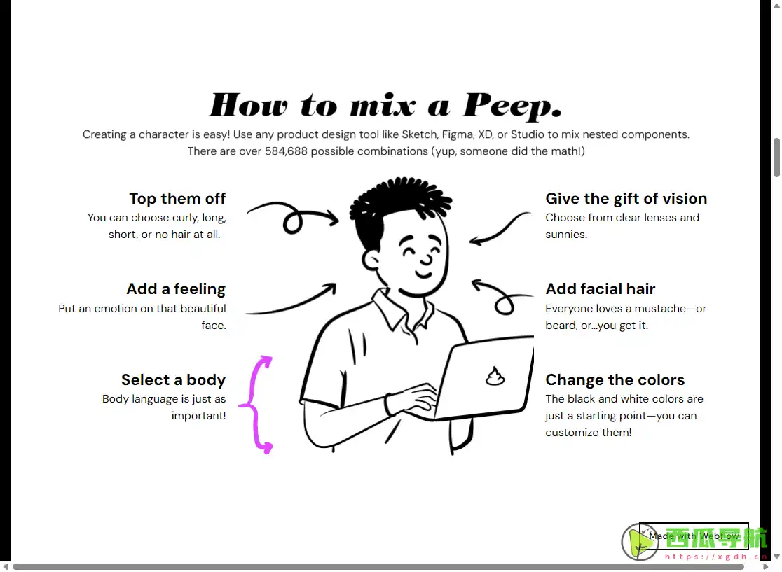 Open Peeps：免费可商用手绘插画组合库