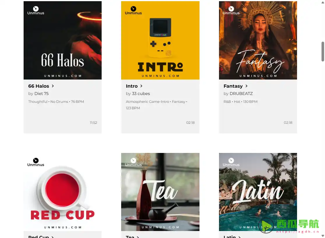 Unminus：免费商用音乐下载平台