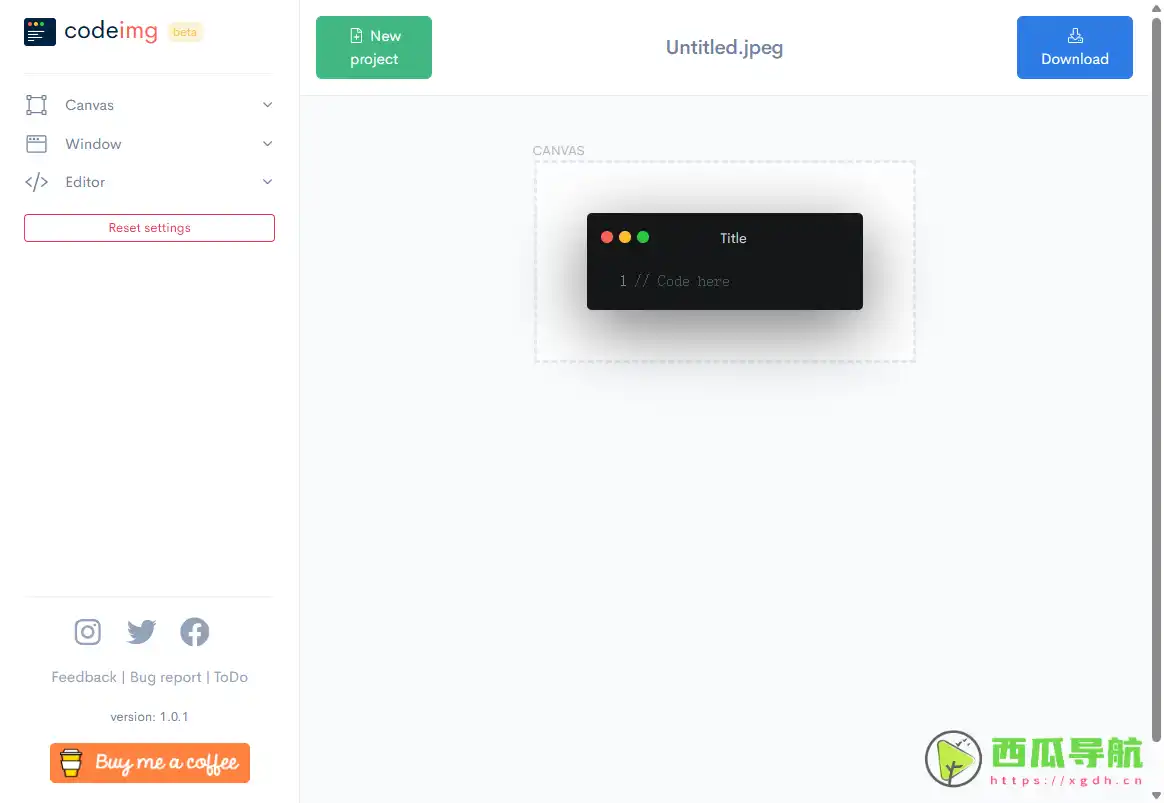 Codeimg：一键生成高颜值代码截图的在线工具