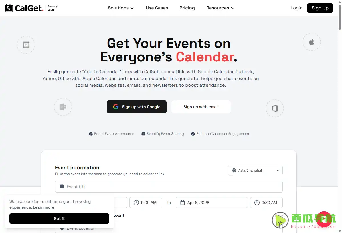 Cal.et：在线生成添加到日历链接与活动分享工具