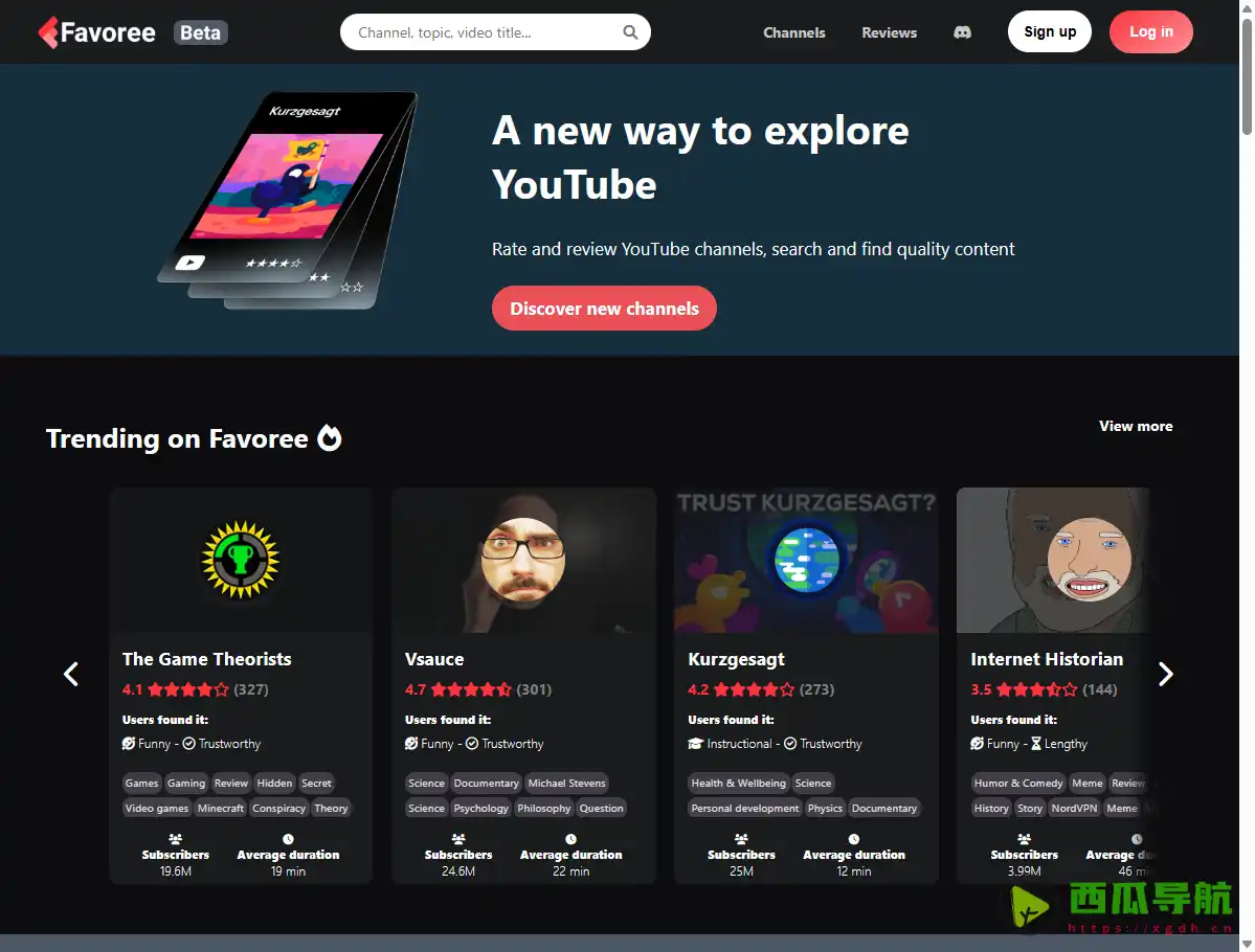 Favoree：优质YouTube频道发现与个性化推荐平台