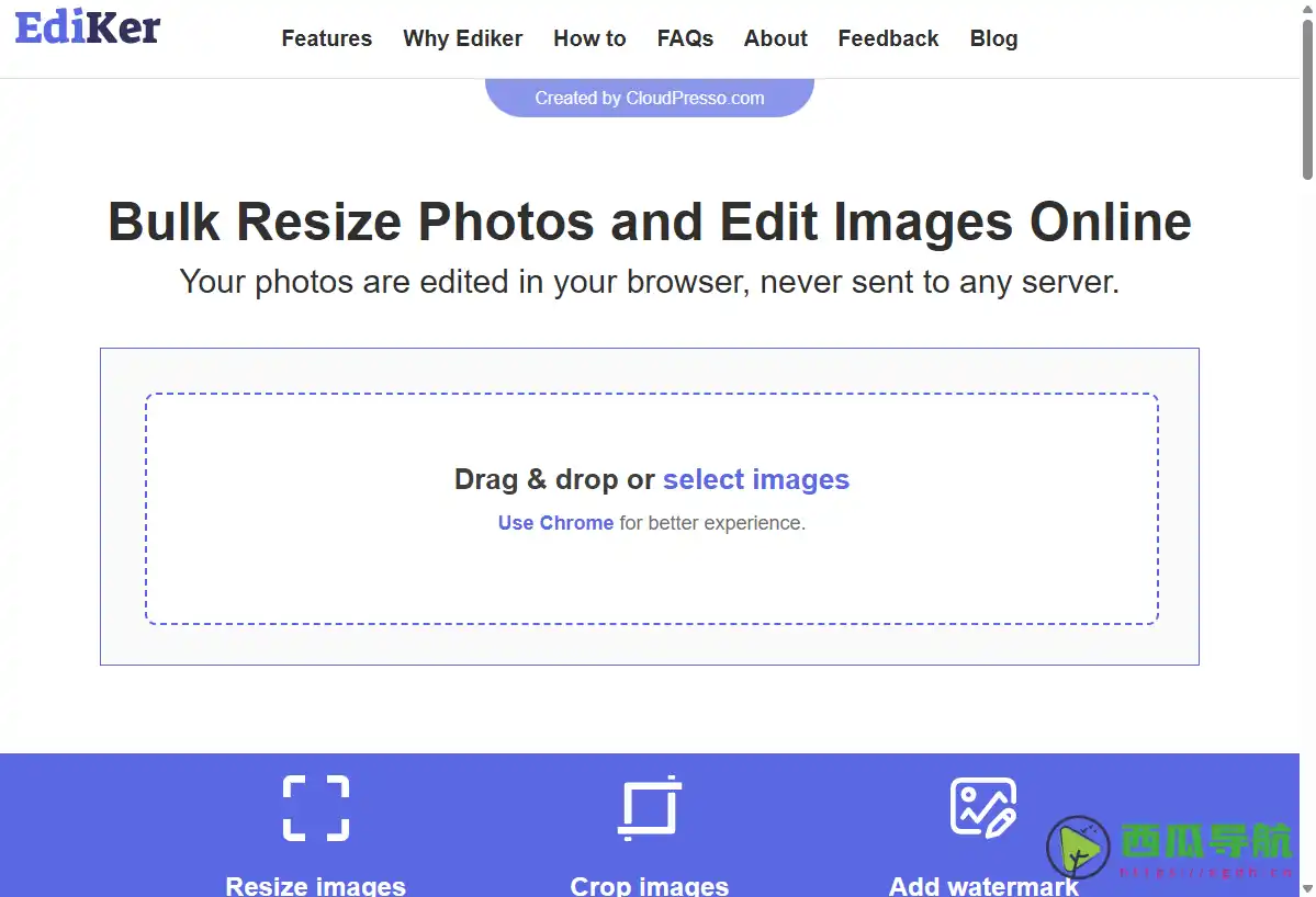 EdiKer：在线批量调整图片尺寸与编辑照片工具