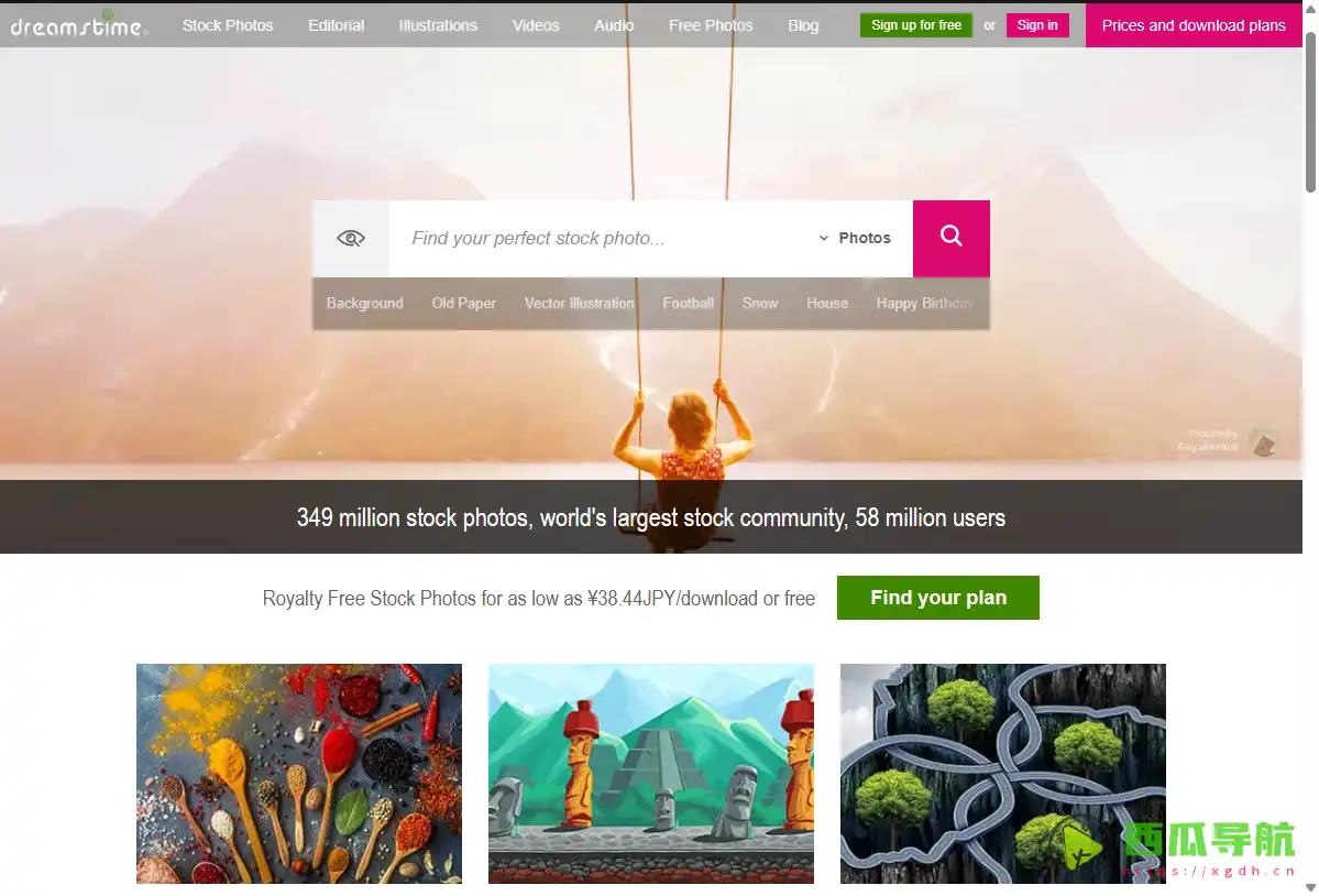 Dreamstime：图片平均价格相对较低，但用户量庞大