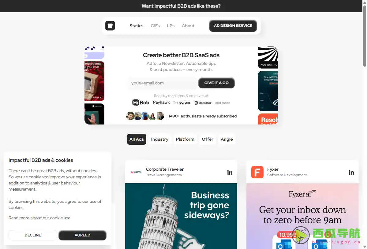 adfolio.design：精心挑选的 Meta 和 LinkedIn广告