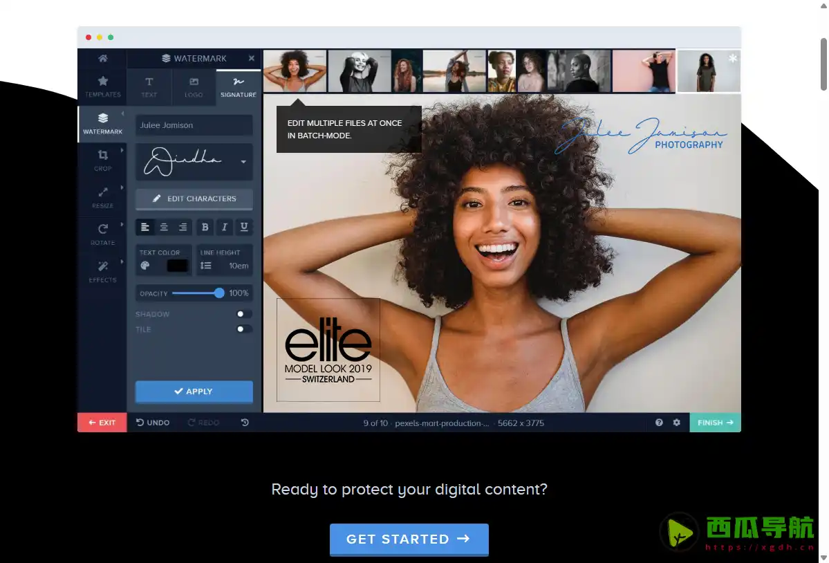 Watermark.ws：在线添加自定义水印的照片和视频水印工具