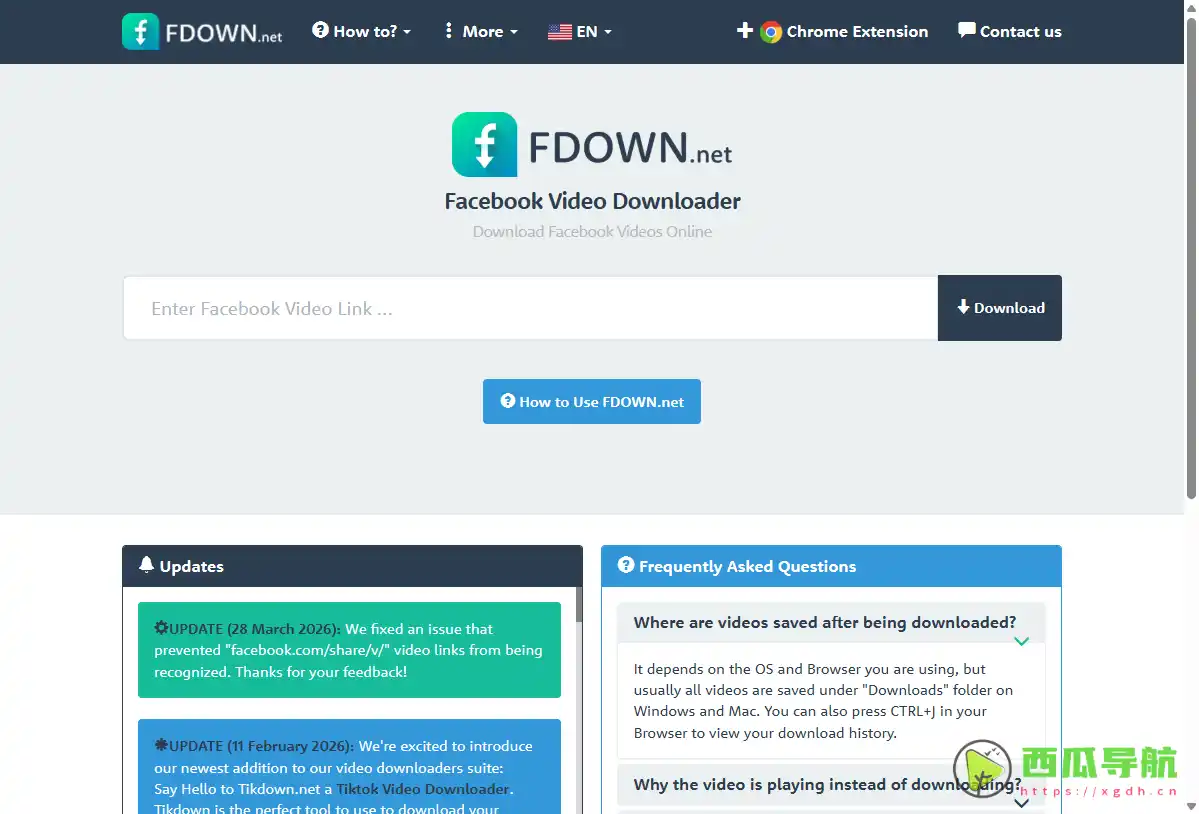 FDOWN：在线免费下载Facebook高清视频的网站