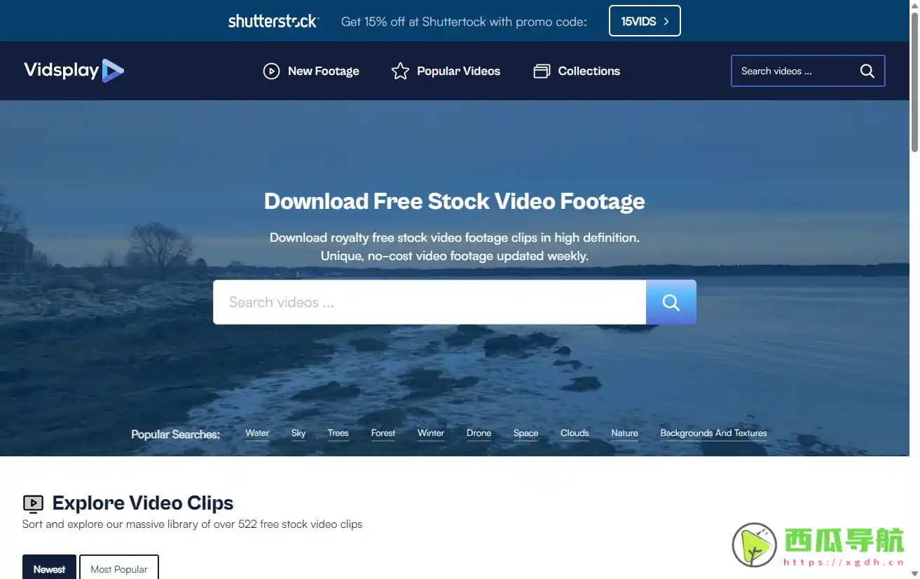 Vidsplay：高质量免费商用视频素材网站