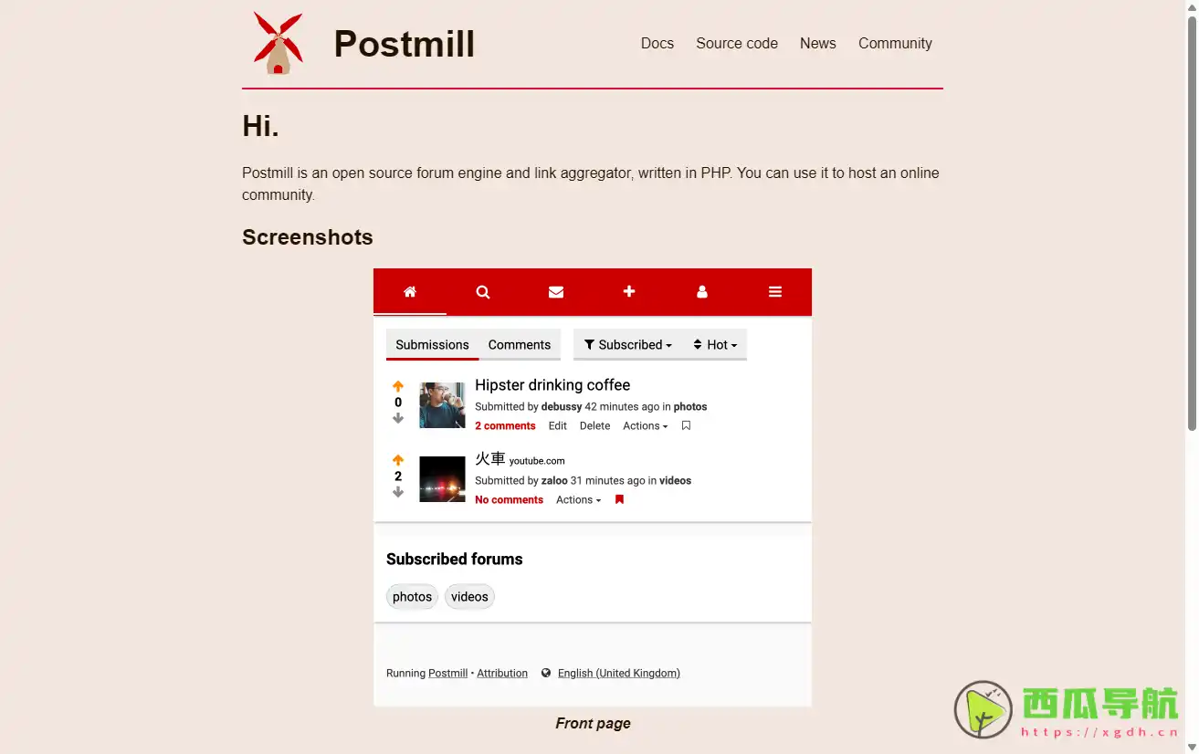 Postmill：开源自托管的链接聚合器
