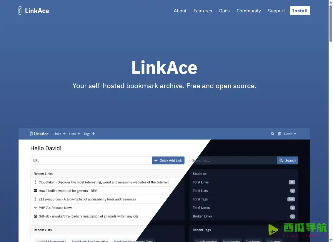 LinkAce：自托管书签存档工具