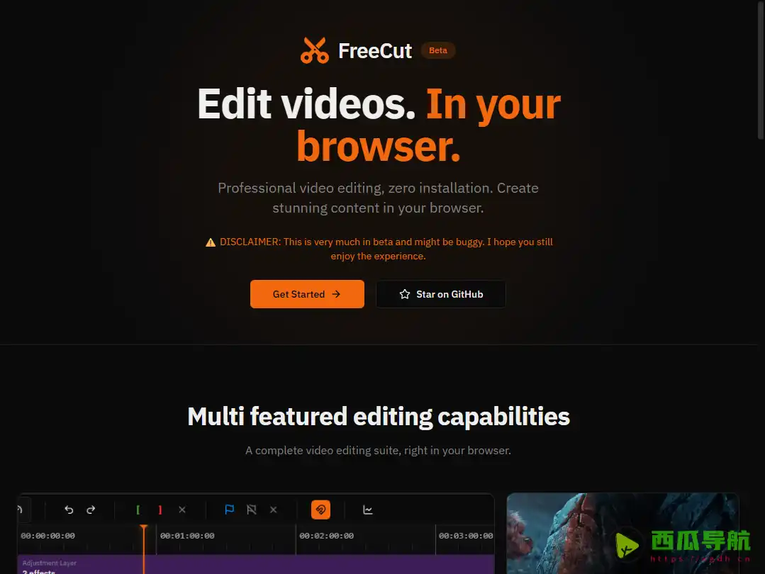 免费且强大：浏览器运行的开源视频编辑工具——FreeCut