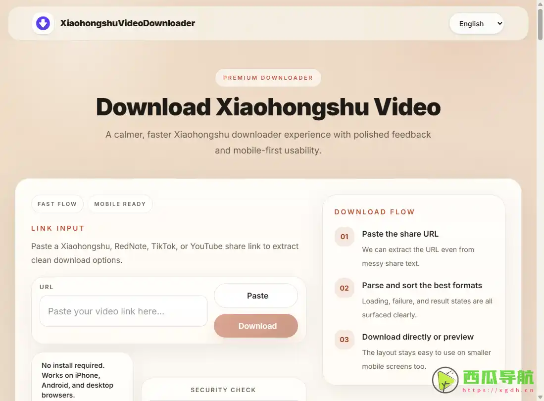 免费小红书视频下载工具：XiaohongshuVideoDownloader