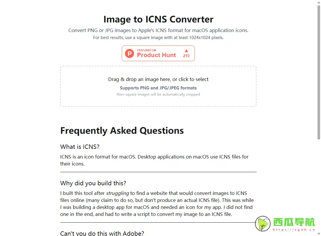 完全免费的Mac图标转换工具：img2icns，轻松将 PNG 或 JPG 图片转换为 macOS 应用程序图标所需的 ICNS 格式
