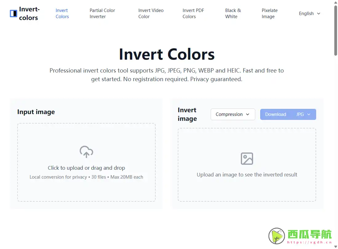 Invert-colors：在线图片视频反色与批量处理工具