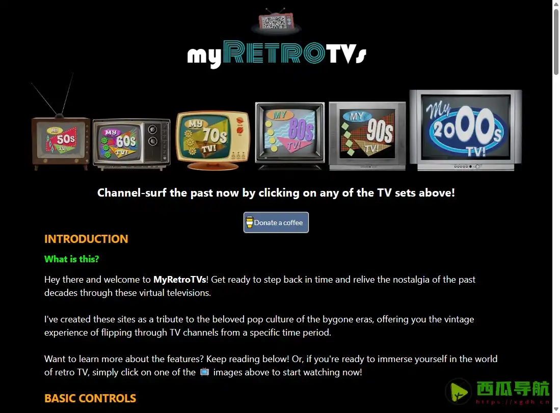 MyRetroTVs：支持复古电视节目与雪花屏模拟的怀旧娱乐网站