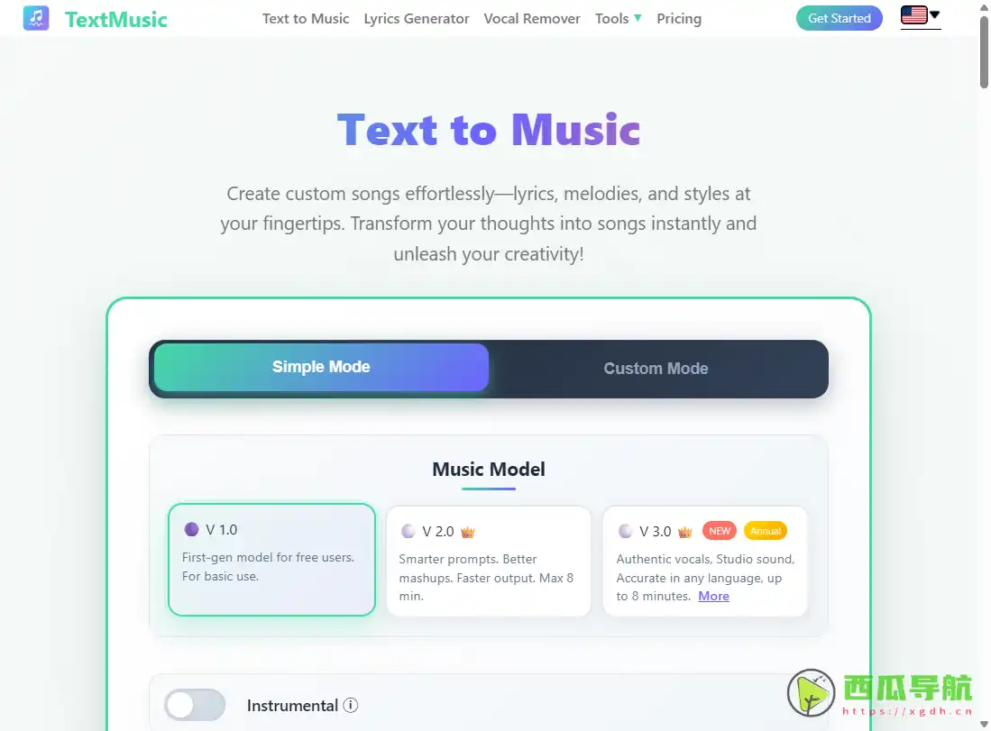 TextMusic：支持文字生成歌曲与 AI 编曲的在线音乐工具