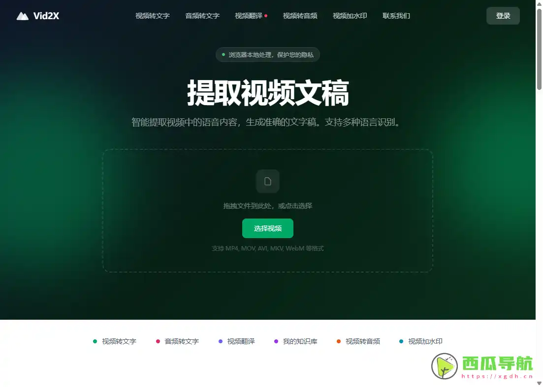 Vid2X：免费提取视频字幕并在线剪辑的工具