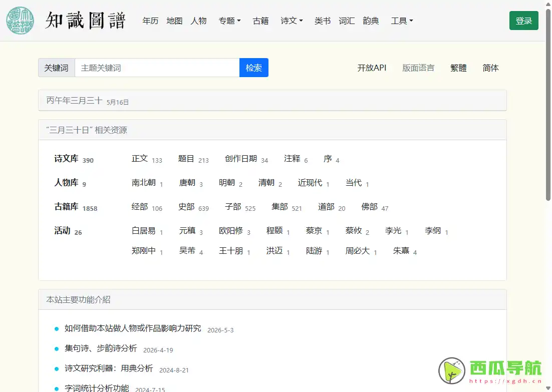 知识图谱网：古籍文献知识整理与关联探索平台