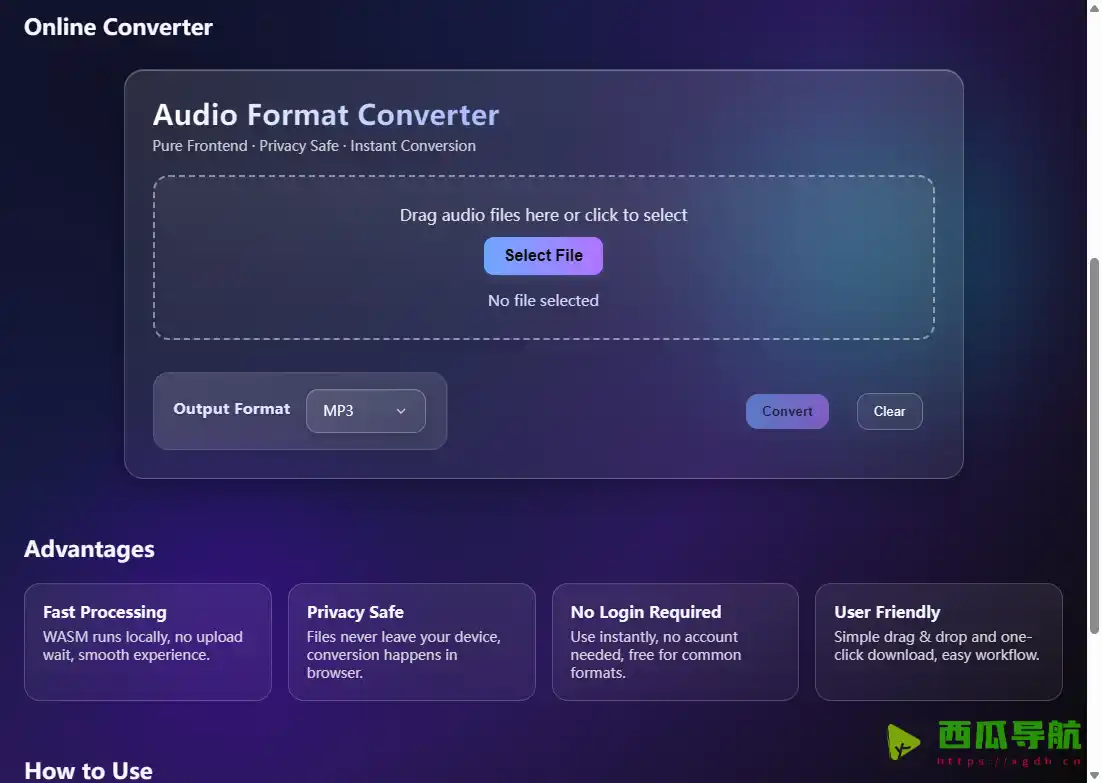 RushToAudio：免费在线提取视频音频的格式转换工具