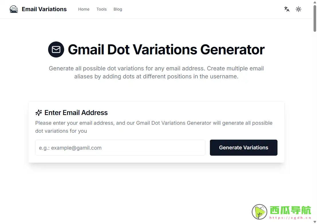Email Variations：免费且支持 Gmail 点号别名生成的邮箱管理工具