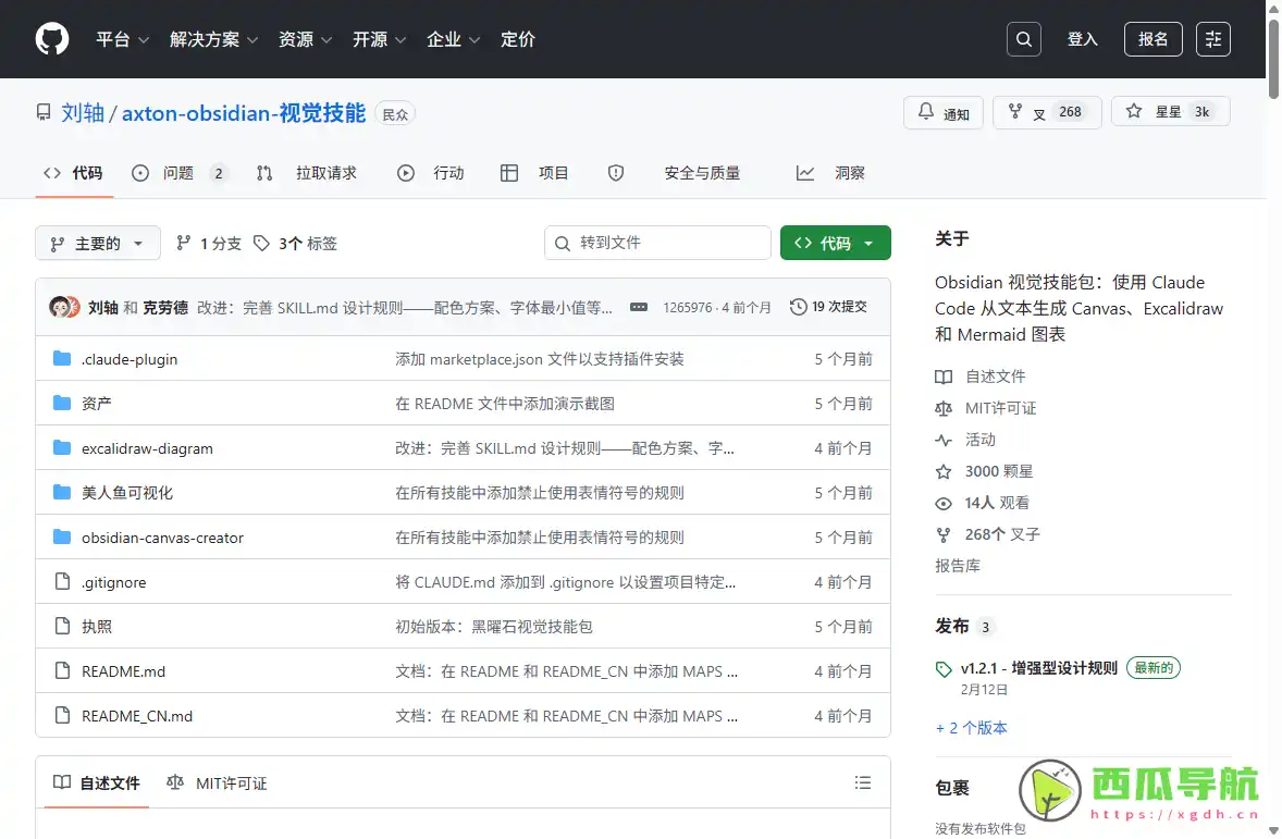 Obsidian Visual Skills：AI 自动绘图与 Obsidian 可视化工具套装