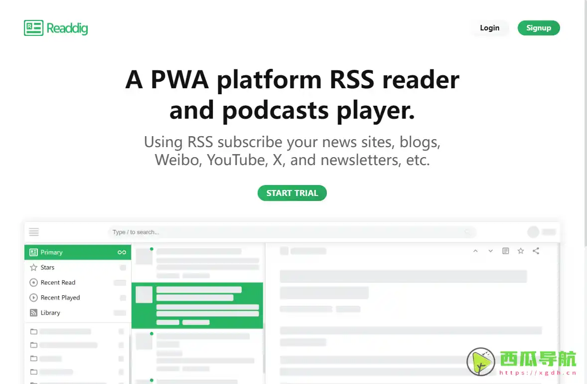 开源PWA RSS与播客聚合阅读平台：Readdig高效信息管理工具指南