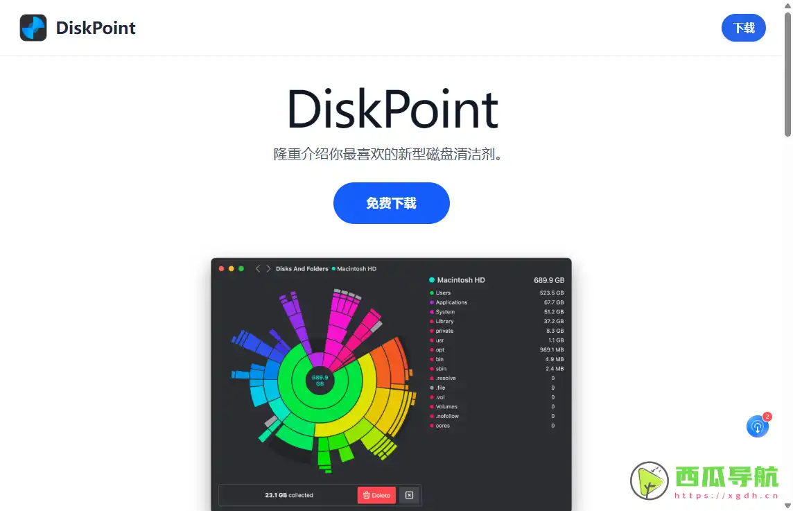 DiskPoint:免费磁盘空间清理工具