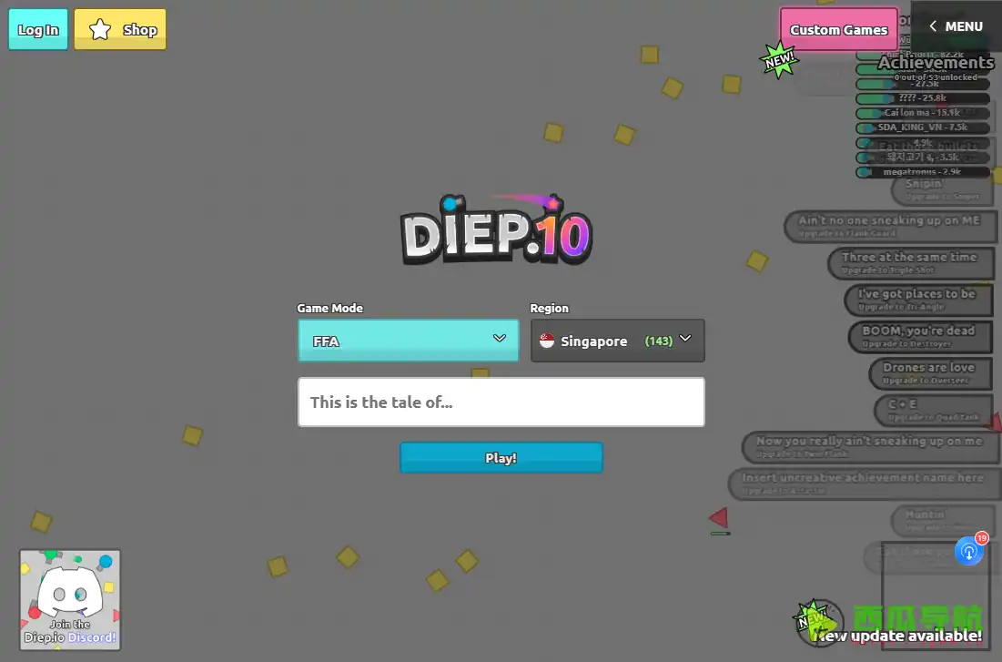 Diep.io:免费多人在线坦克射击与策略竞技游戏