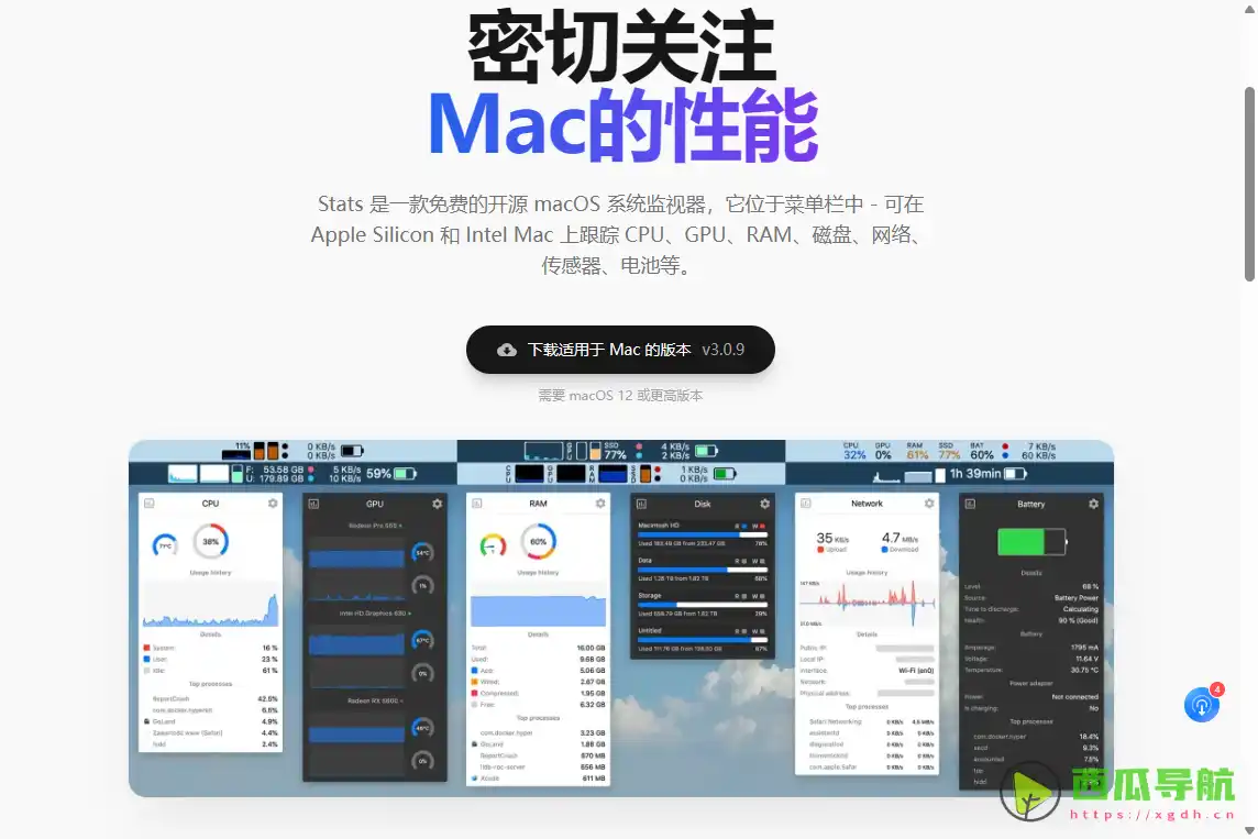 Stats：免费开源的 macOS 系统监控工具