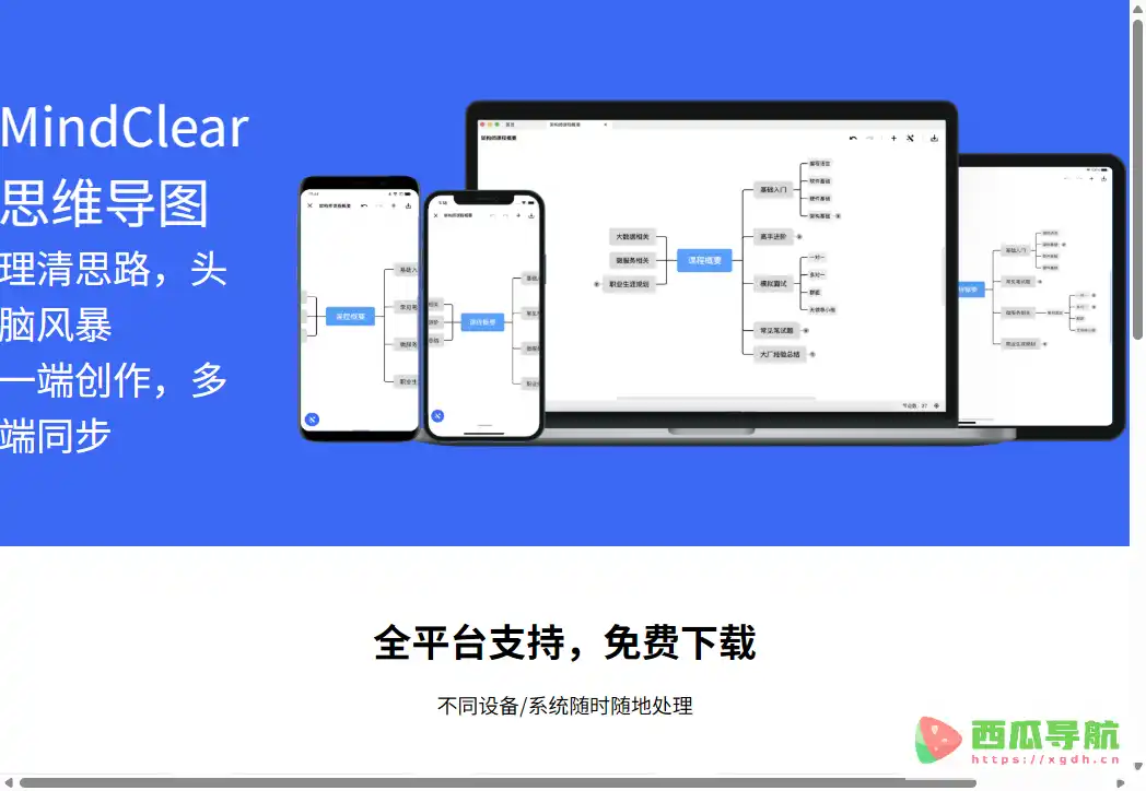 MindClear:免费思维导图与组织架构图工具高效整理思路